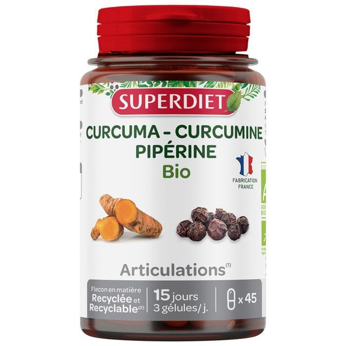 Superdiet Organic Turmeric Piperine 45 Capsules