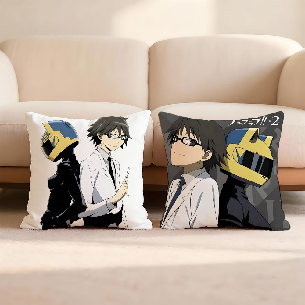 D-Durarara!! Anime Cushion Cover Home & Car Multi-Scene Pillow Cover - Reversible, Soft & Durable for Daily Use