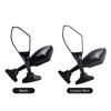Universal Motorcycle Rearview Mirrors HD with Lights Flat Mirror Black Modified Reversing Reflector