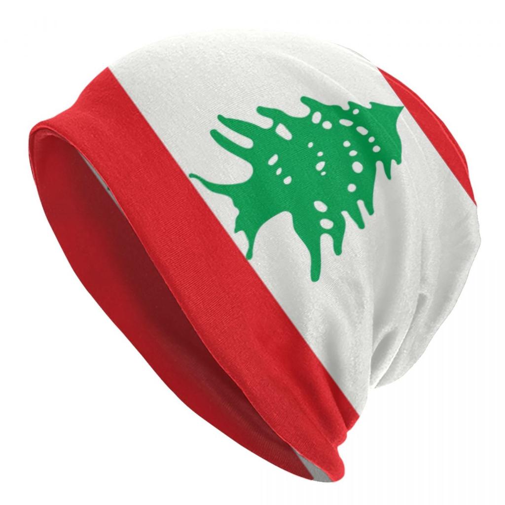 Custom Classic Lebanon Flag Stripe Bonnet Hats Street Knit Hat For Women Unisex Winter Warm Skullies Beanies Caps