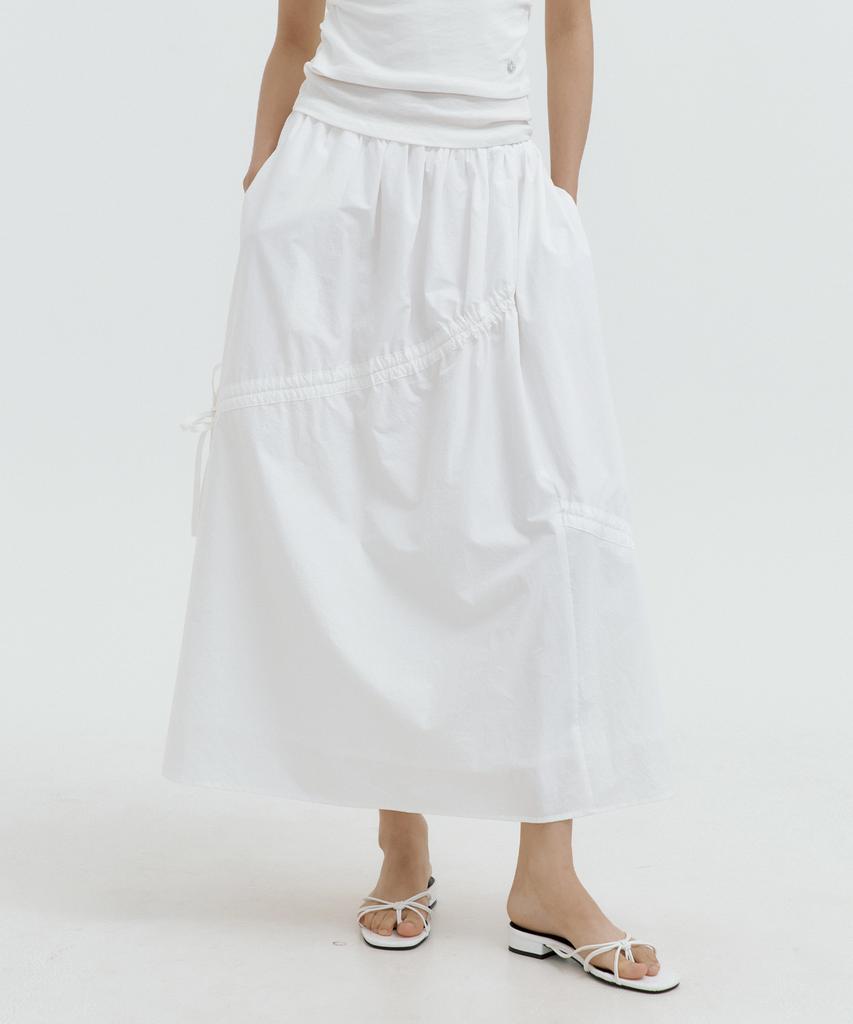 Lucirju Ribbon Banding Balloon Skirt (Ivory)