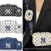 MLB Crossbody Camera Bag: NY All-Over Print, Small Square, Fashionable College Style