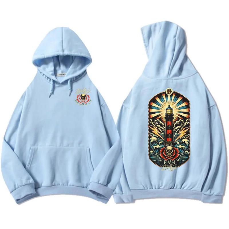 European Fit Skeleton Lighthouse Pullover Hoodie