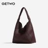 Handmade Woven Women's Tote: Large Capacity, Versatile Bucket Bag for Autumn/Winter - Perfect for Commute or Mother-Child Use
