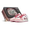 Air Jordan 1 Low Top Vintage Basketball Shoes Women's Pink White 553560-616(TeamA-S-BOX)