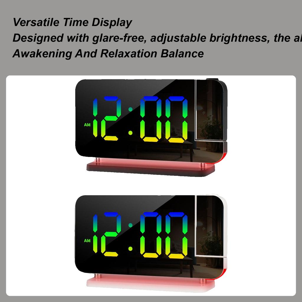 Digital Alarm Clock LED Display Adjustable Brightness Projection LED Alarm Clock for Bedrooms Living Rooms Kitchens Desk