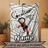 Custom Name Personalized Coraline Print Blanket, Home Decor, Bedroom, Sofa, Camping, Couch, Gifts for Birthday Christmas