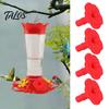 Bird Feeder Replacement Flowers 4PCS Hummingbird Parts, Simulated Red Shape, Universal Silicone Parts Fit Waterproof Accessories, for Outdoor