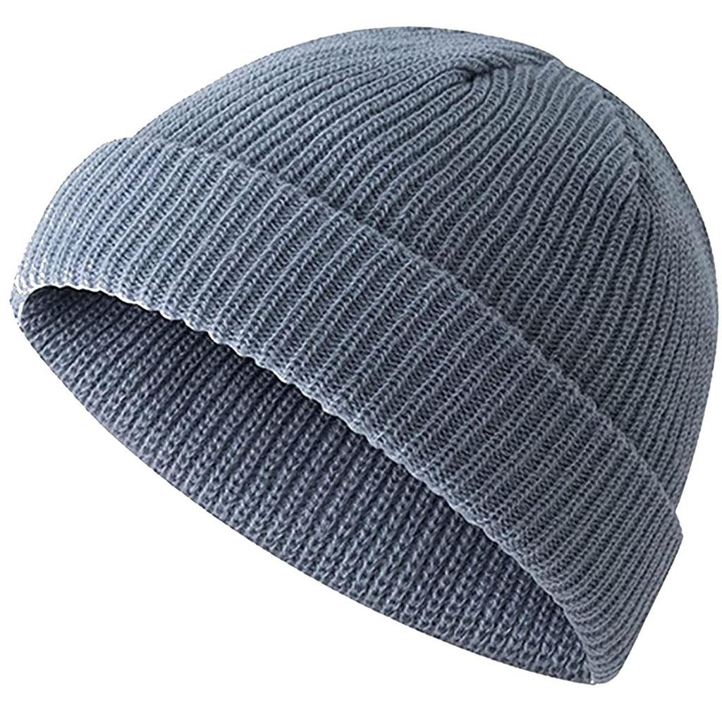 Winter Trend Solid-color Wool Hip-hop Knitted Pullover Melon Rind Hat Hip-hop Knitted Cold Hat