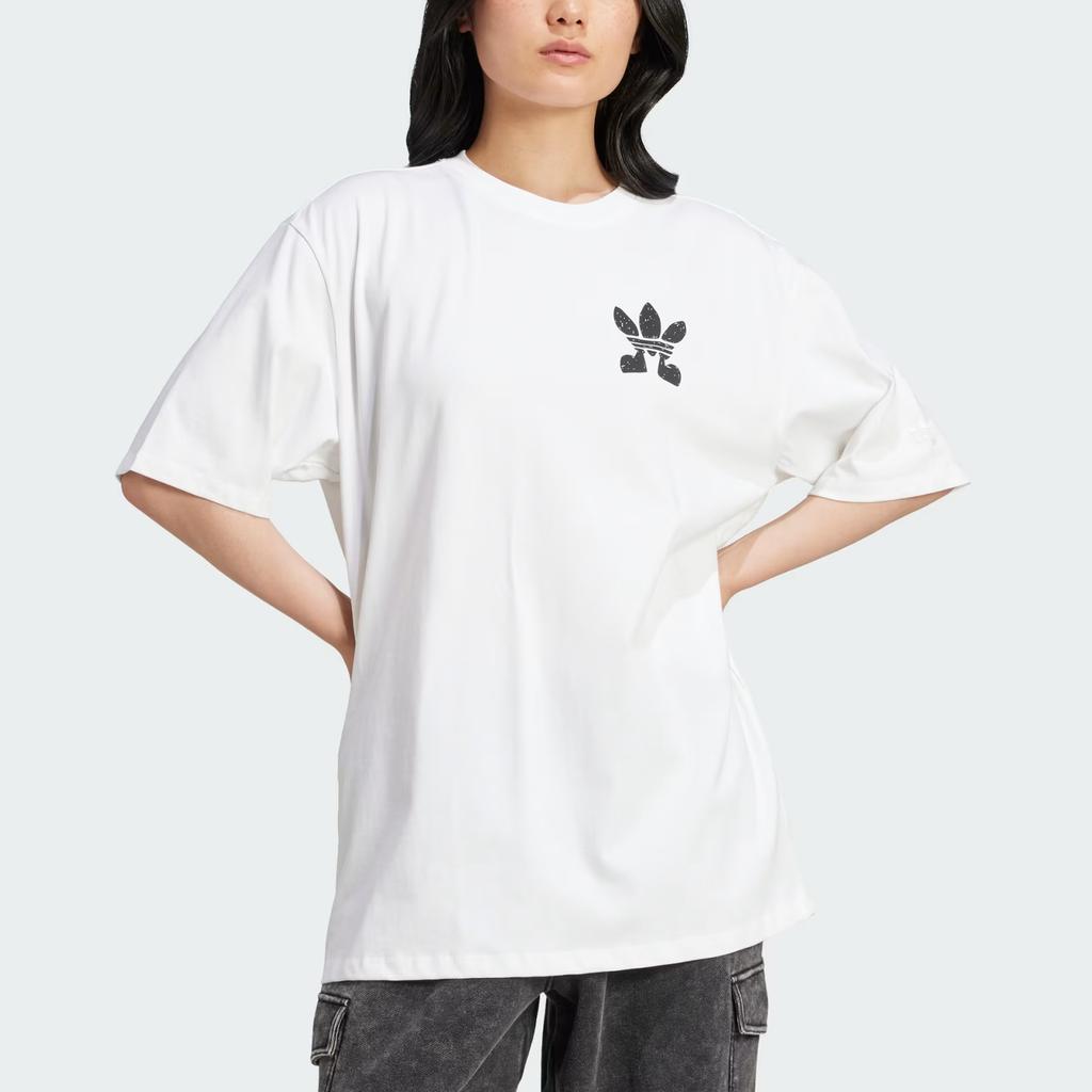 Adidas Originals Casual Simple Loose Round Neck Quick Dry Short Sleeve T-Shirt Women Tops White IW0831