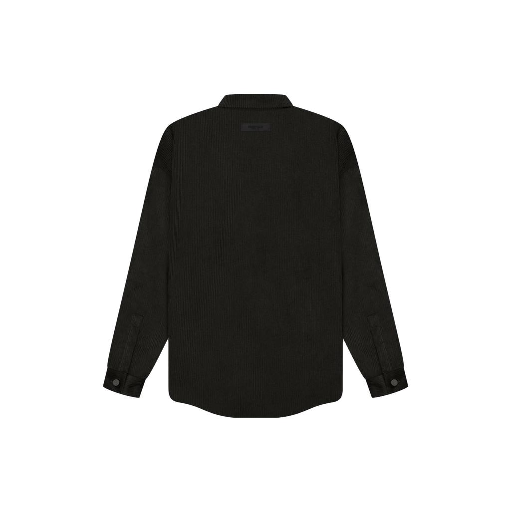Fear of God Essentials SS23 Corduroy Shirt Jacket with Plush Lining Men Outerwear Off-Black FOG-SS23-045