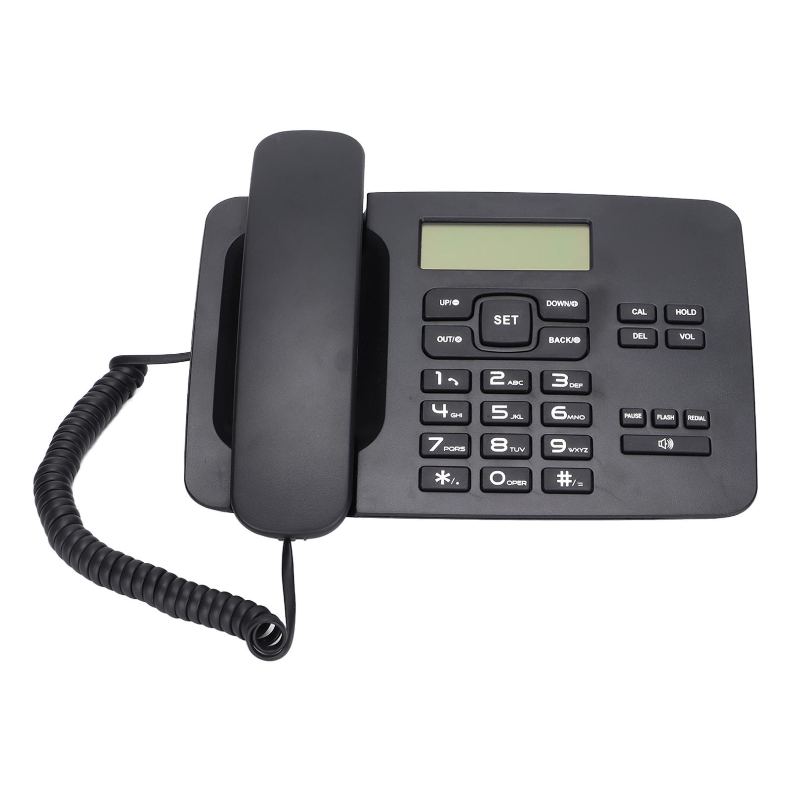 

Corded Telephone Caller ID Semi Hands Free Adjustable Volume Wired Landline with LCD Display for Office Home HotelBlack чорний