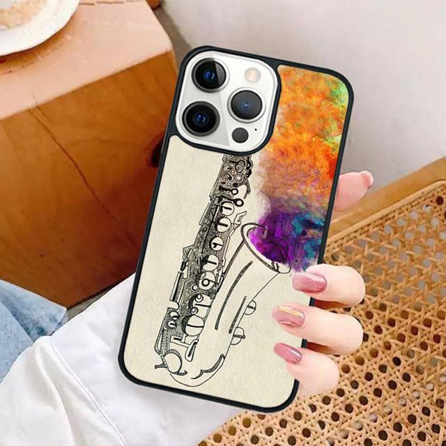 Musical Instruments Saxophone Phone Case for iPhone 17 Air 16 16e 15 Plus for Apple 13 11 12 14 Pro Max Cover coque