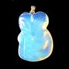 Synthetic Opaline Opalite Fox Pendant + 3cm Chain