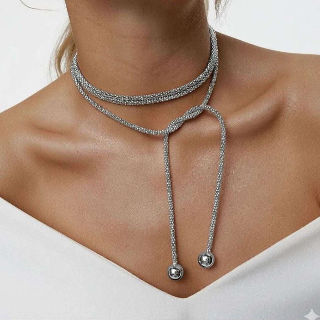 Ladies Multi-Layer Wrapped Chunky Chain Long Necklace Fashion Personality Choker