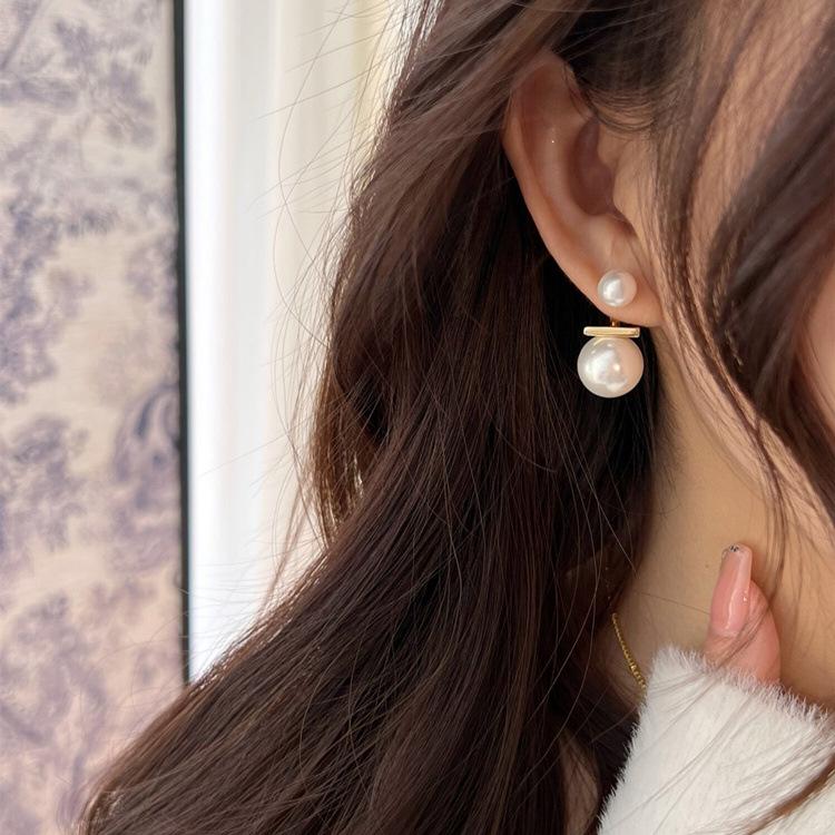 S925 Silber Französische Perlen Ohrstecker: Vielseitiger Luxus-Socialite-Schmuck für Frauen