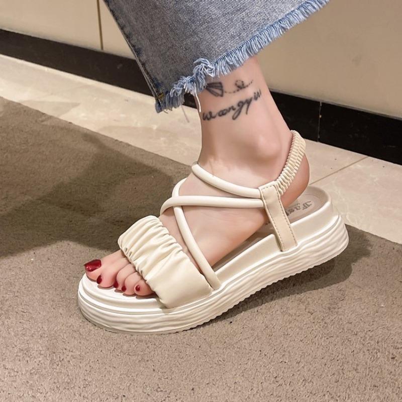 Fashion Slip-on Thick-soled Flat-soled Wear-resistant Women's Shoes Fashion Women's Sandals Summer Casual Versatile Sandals for Women