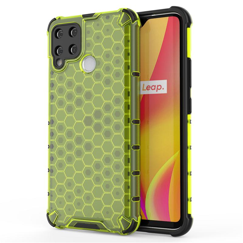 

Для OPPO Realme C11 C15 C17 Чехол Противоударный Гибридный Бронированный Чехол для Телефона Для Realme C20 C 11 15 17 20 Силиконовая Прозрачная Задняя Крышка For Realme C20 зелёный