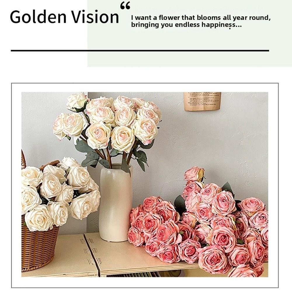 7PCS/Bundle 7 Head Rose Artificial Flower Silk Petals Faux Flower  Home Decoration