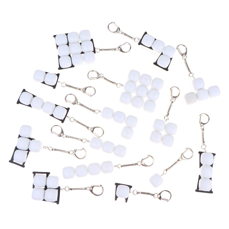 Relaxing Diy Keyboard Keychain Keycap Keys Button Finger Keyboard Cap 1/2/3/4/9Keys Relief Stress Clicker Toy Child Adult