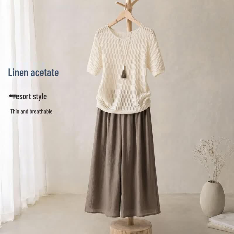 IHIMI Acetate Linen Resort Knit Set XL