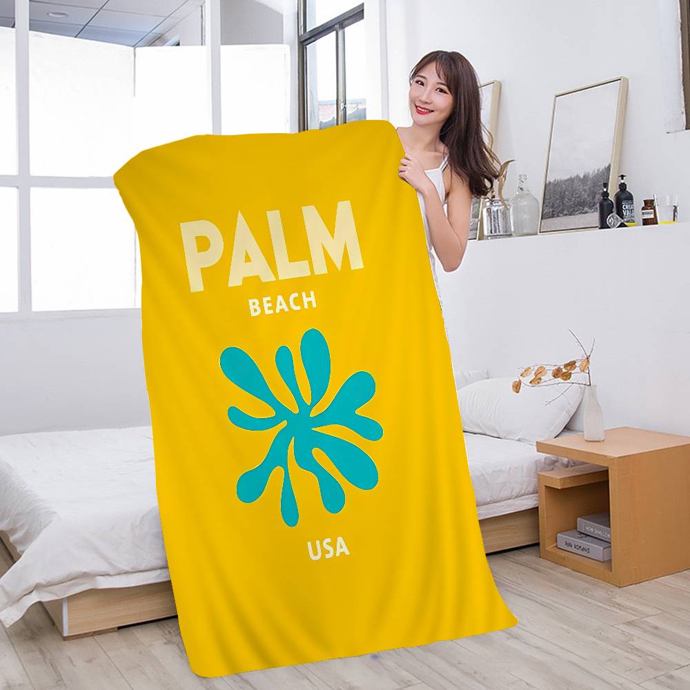 

Miami Beach Ibiza Capri Bondi Mykonos Microfiber Printed Beach Towel Mountain Climbing Yoga Beach Swimming Running Absorbent W40*H60(CM)