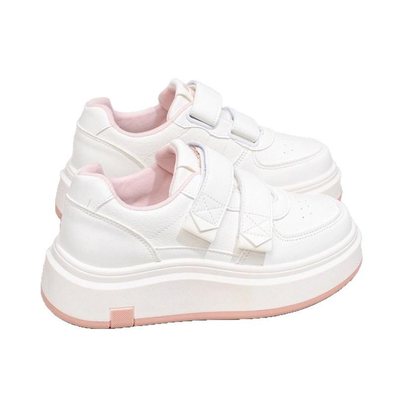 Little White Shoes Women's Spring 2025 New Versatile Lightweight Heightening Velcro Casual Shoes Platform Sports Shoes Trend