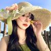 Summer Women's Bowknot Straw Hat New Beach Big Brimmed Hat Foldable Travel Seaside Vacation Travel Outdoor Sunscreen Caps