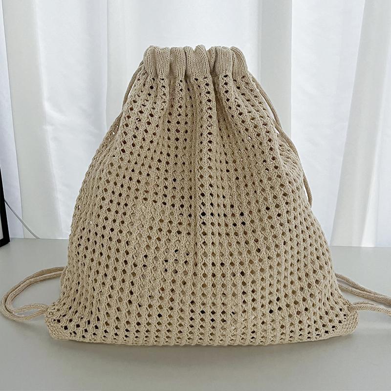 Fashi Women Hollow Woven Shoulder Bags Large Capacity Crochet Bag Knitting Handbags Eco Female Shopping Tote