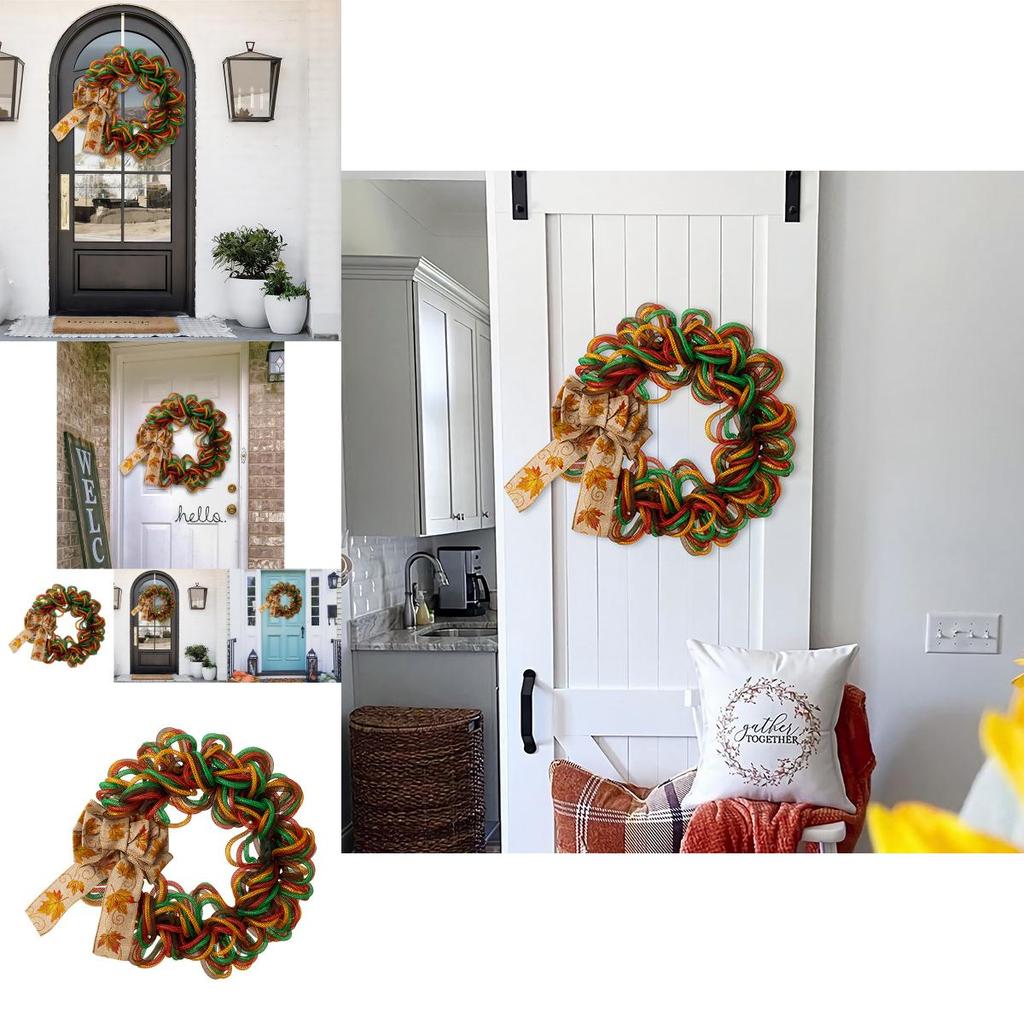 Lebhafter Thanksgiving Ahornblatt Schleifendekor Kranz für Heim- und Türdekoration