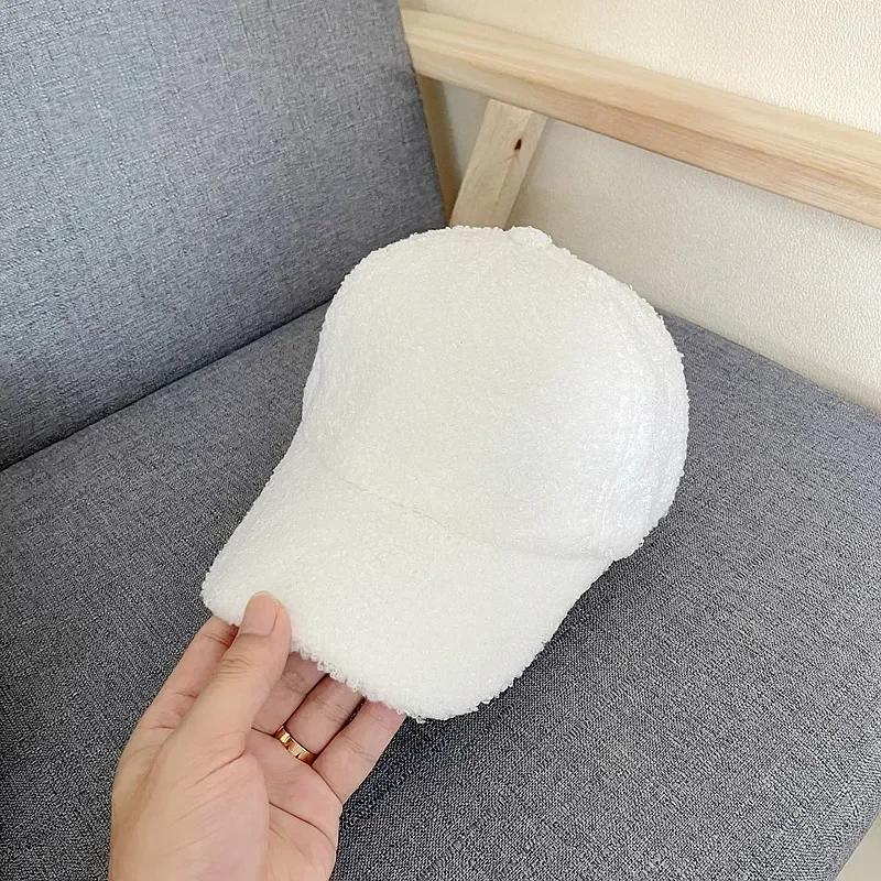 New Winter Women Baseball Cap Artificial Lamb Wool Hats Version Tide Warm Cap Plush Baseball Caps Autumn Baseball Cap for Women