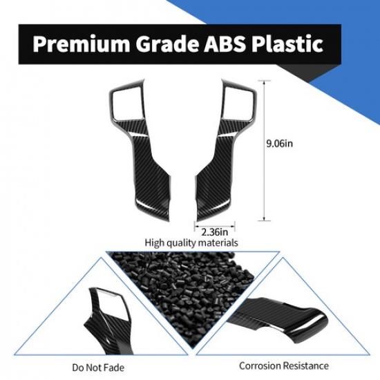 2pcs Carbon Steering Wheel Button Panel Cover Trim For 4Runner 2010+ With 2 Hole