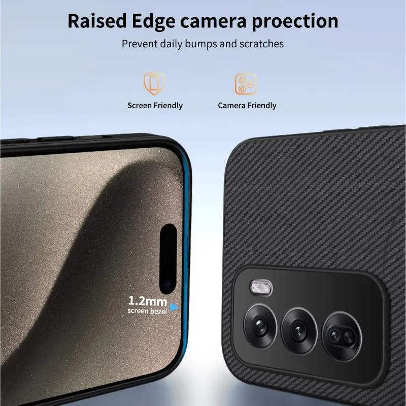Carbon Fiber Pattern Silicone Phone Case For OPPO Reno 13 13F 12 FS 10 Pro 5G Magnetic Wireless Charging Soft Back Cover Cases