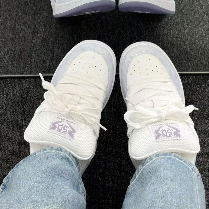 New Chinese lavender velvet dream niche bread shoes original retro lightning board shoes women's versatile dirt-resistant casual