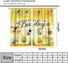 Bee Curtains Boy Girl Bedroom Spring Yellow Honeybee Inspirational Art Printed Window Drapes Living Room Curtain Light Blocking Polyester Ideal For