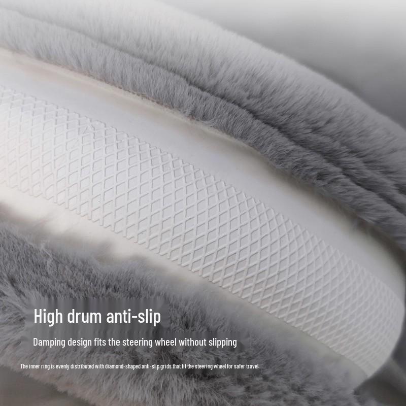 Men's & Women's Anti-Slip Winter Plush Steering Wheel Cover, O-Shape Fleece for Warmth