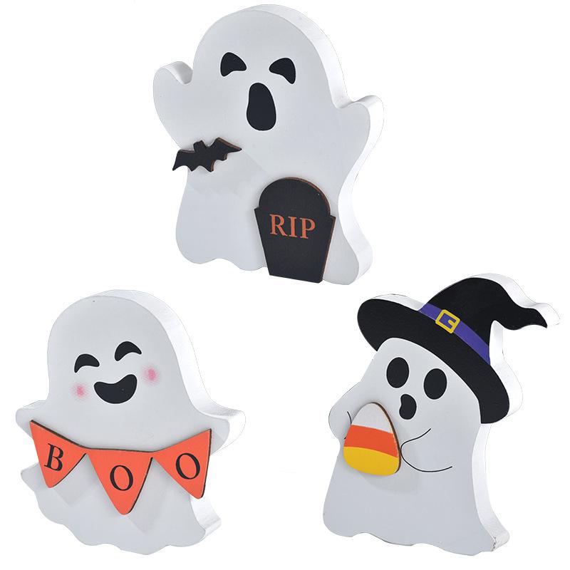 Halloween, Desktop Ghost Ornaments, Props Arrangement, Halloween Ornaments, New Styles, Cute Ghosts, Decorations, Wooden Ornaments