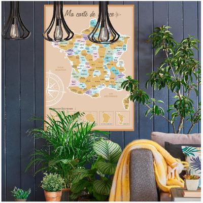 [A3657] - Poster / Scratch Poster 'Map of France' - 73x52 Cm