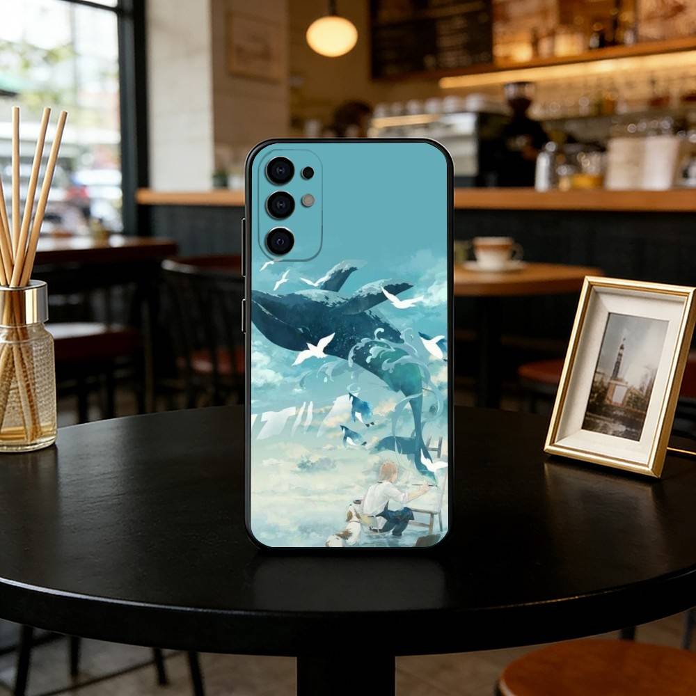 

Deep sea, starry sky, blue whale. Phone Case For Samsung S25,S24,S21,S22,S23,S30,Ultra,S20,Plus,Fe,Lite,Note,10,Black Cover Samsung S21plus