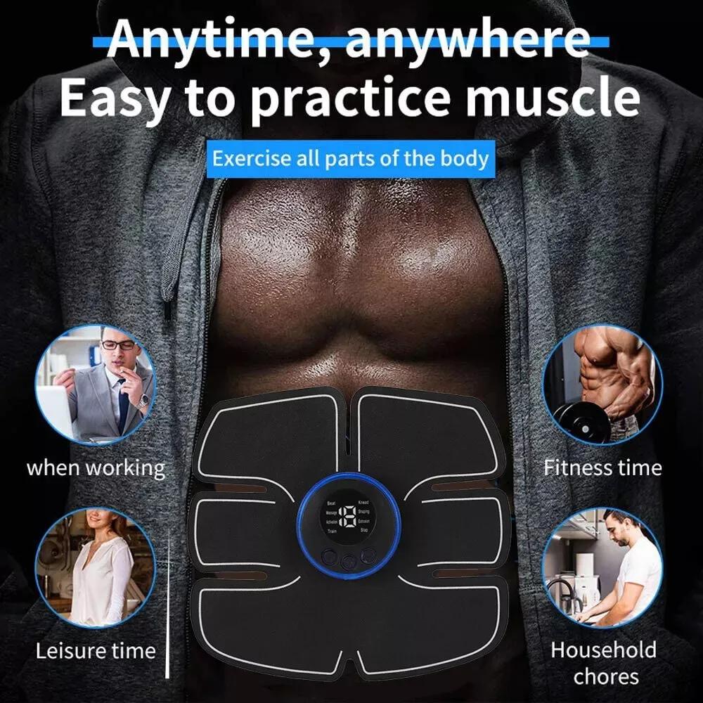 Electric EMS Abdominal Muscle Stimulator Trainer Arm Leg Back Smart ABS Trainer Massager Body Building Shaping Massage Device Body Fitness Exerciser