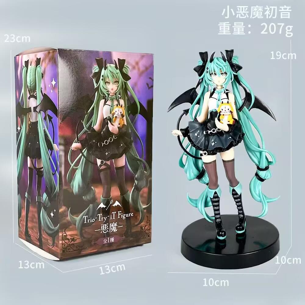 Little Devil Hatsune Miku 19cm Little Raccoon Hatsune Miku Anime Dark Angel Chuyin Hand Operated PVC Model Animation Accessories