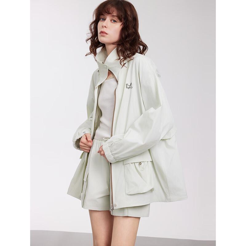 ELLE Women s Casual Hooded Windbreaker L