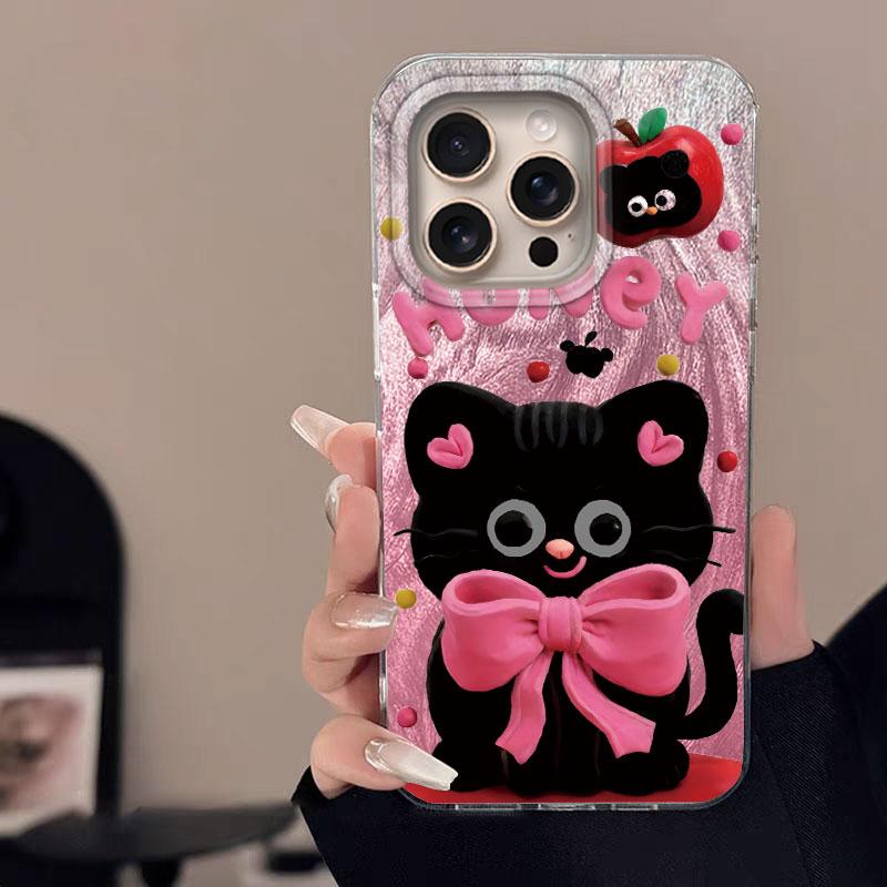 Case For IPhone 16 16 Pro Max 5G Phone Cover Cartoon Cat Panda Pattern Popular Fashion Protective Silicone Bumper For IPhone 16