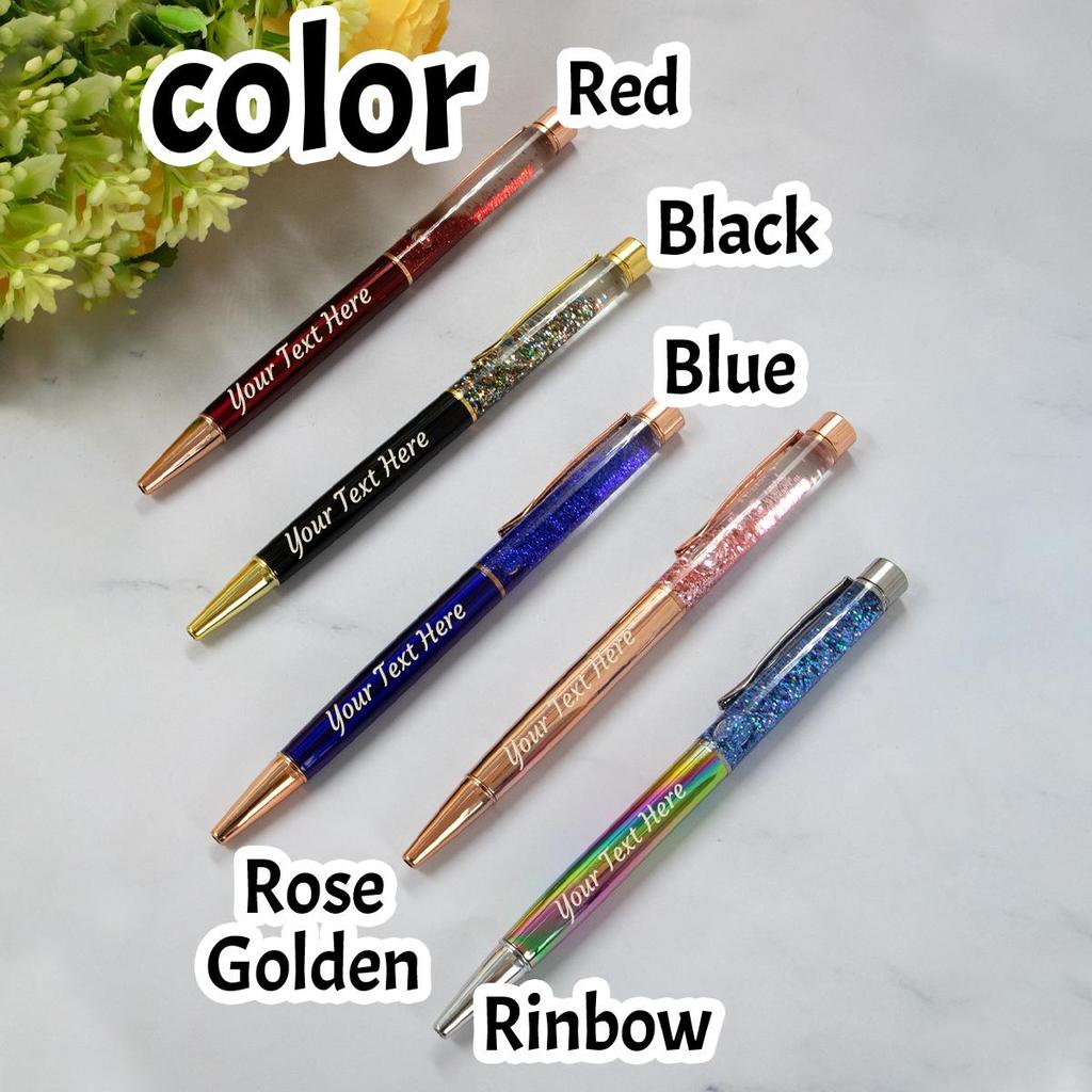 Custom Quicksand Ballpoint Pen With Text,Back To School Supplies For Kids,Personalized Teacher Pens,Customized Color Flash Gel Pens,