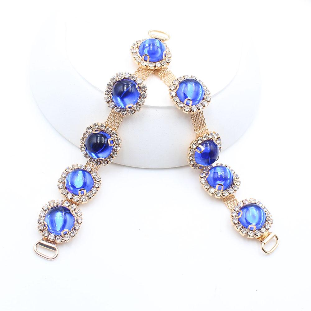 1 piece of multi-color side 115mm rhinestone shoe buckle clothing bikini chain DIY beach flip flops clothing decoration chain