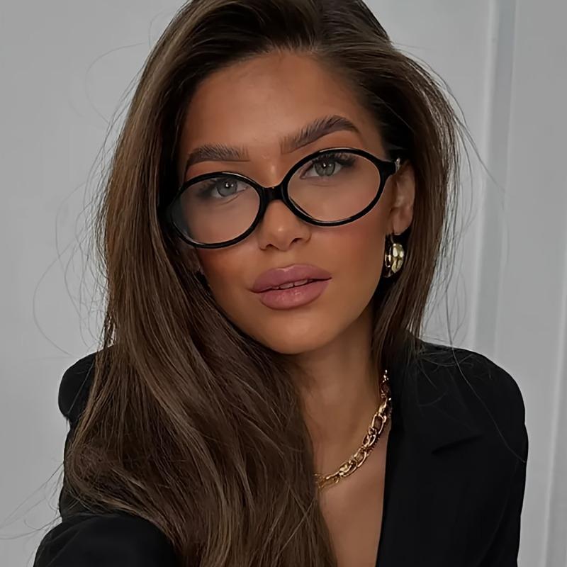 4PCS Oval Shaped Small Frame Transparent Glasses Fashionable Retro Personalized Glasses Frame Women's Glasses Daily Wear