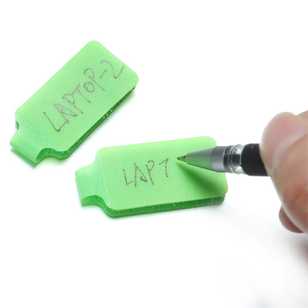 5pcs Writable Nylon Cable Labels Colorful Adhesive Wire Labels Electrical Cables Organize Tie Cord Identification Cord Protector
