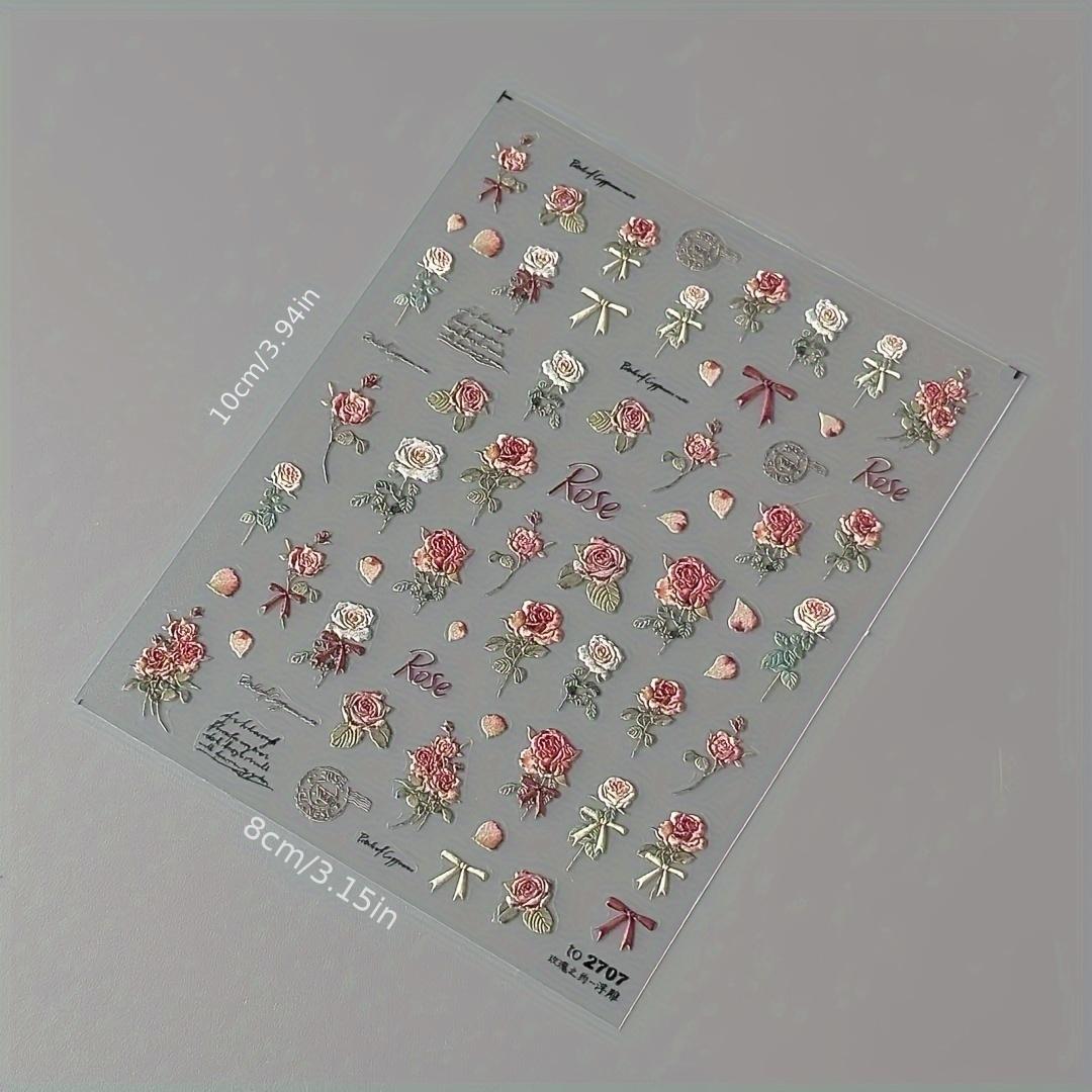 

Элегантная наклейка из смолы с розами и бабочками, самоклеящиеся плоские наклейки для телефона, ноутбука, блокнота, многоразовые, аксессуары для блокнота, элегантный дизайн наклейки