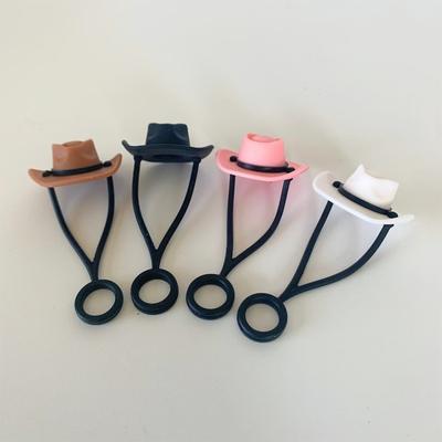 Cowboy Hat Straw Cover Cap For Tumbler Cup 30&40 Oz 10Mm Cowgirl Hat Silicone Straw Topper Protector Lid