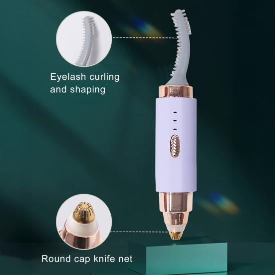 Electric Heated Eyelash Curler Eyebrow Trimmer 3 Temperature Modes USB Rechargeable Quick Heating Portable Travel Eye Lashes Clip Curling Tools